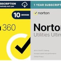Bundle - Norton 360 Premium, for 10 Devices - Includes VPN, Cloud Backup & Dark Web Monitoring [Download] + Norton Utilities Ultimate – cleans and speeds up your PC, Windows PCs only [Download]